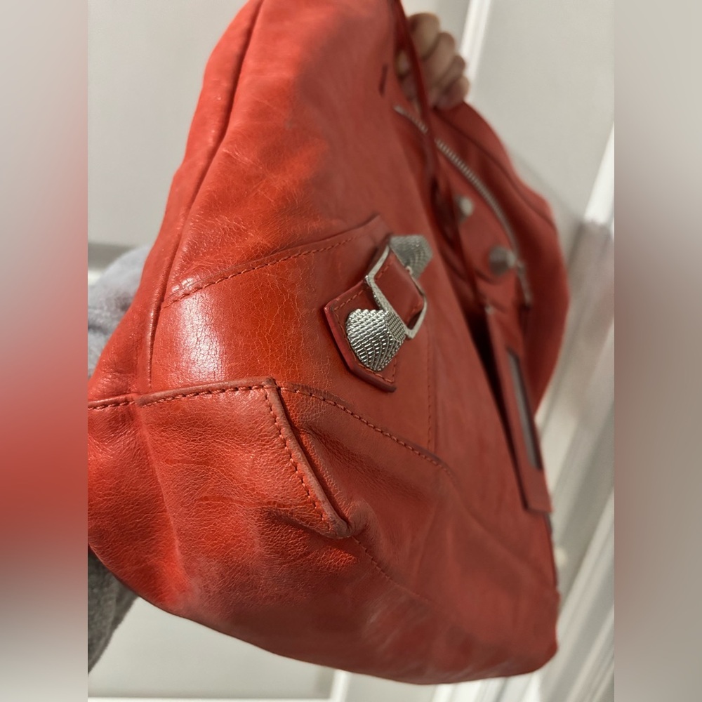 Authentic BALENCIAGA Giant Day Bag with mirror Red/Orange - Picture 16 of 16